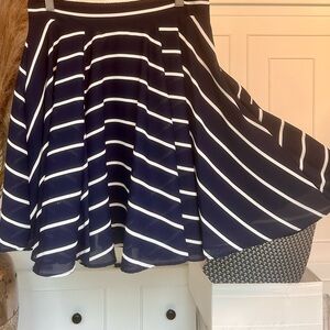 Maison Jules Striped Navy and White Circle Skirt‎ M ✨NWT✨